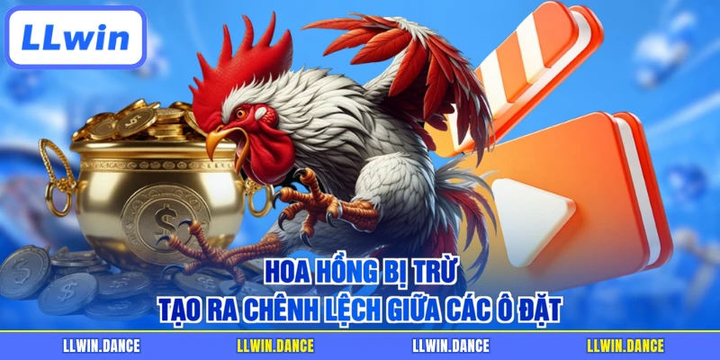 Hoa hồng bị trừ tạo ra chênh lệch giữa các ô đặt