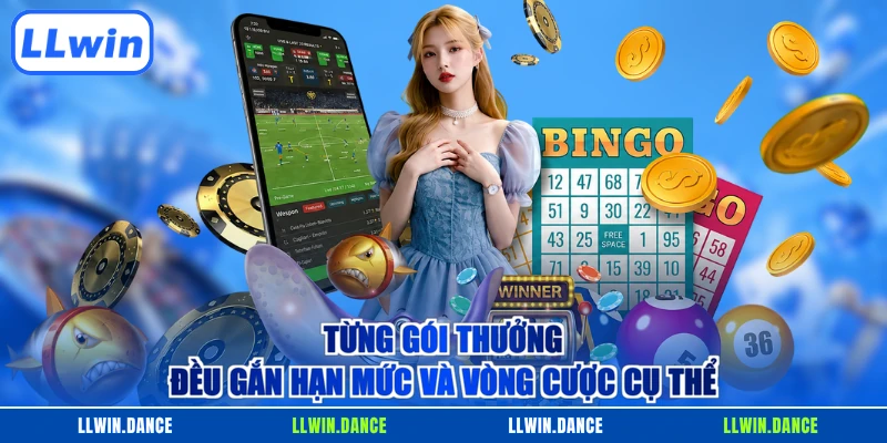 Từng gói thưởng đều gắn hạn mức và vòng cược cụ thể
